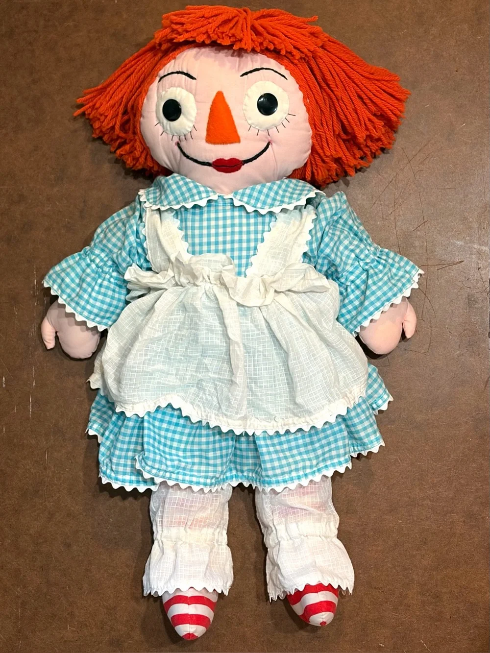 Vintage- Handmade Raggedy Ann Dolls- Unique yellow hair and polka dot dress